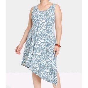 Ava & Viv blue swirl dress size 14w new with tags